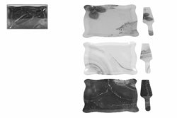 סט צלחת מרובעת עם כף עוגה